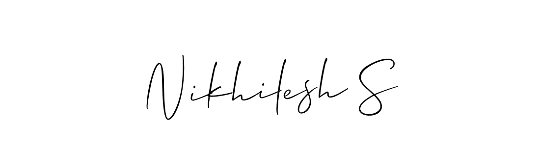 Allison_Script is a professional signature style that is perfect for those who want to add a touch of class to their signature. It is also a great choice for those who want to make their signature more unique. Get Nikhilesh S name to fancy signature for free. Nikhilesh S signature style 2 images and pictures png