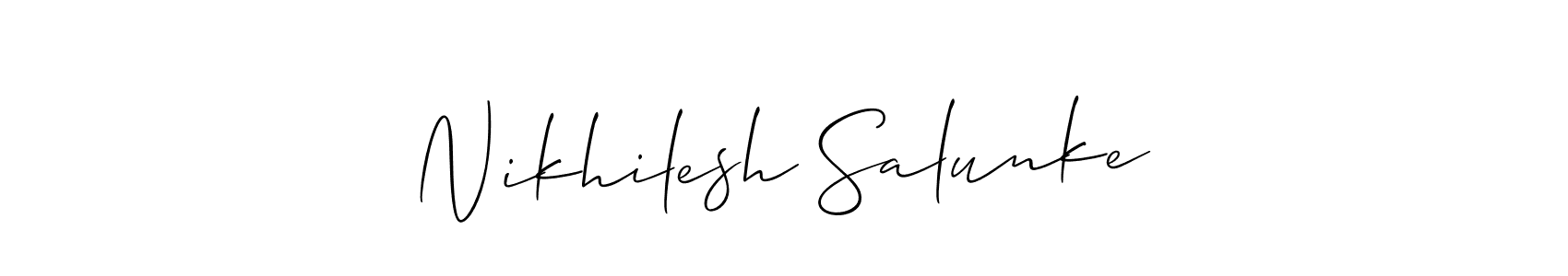 Make a beautiful signature design for name Nikhilesh Salunke. Use this online signature maker to create a handwritten signature for free. Nikhilesh Salunke signature style 2 images and pictures png