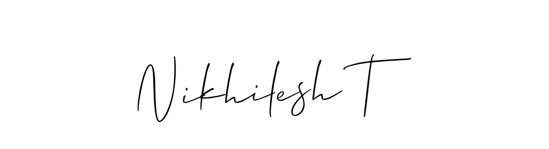 Use a signature maker to create a handwritten signature online. With this signature software, you can design (Allison_Script) your own signature for name Nikhilesh T. Nikhilesh T signature style 2 images and pictures png