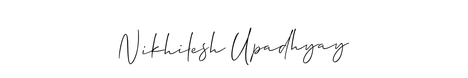 Also we have Nikhilesh Upadhyay name is the best signature style. Create professional handwritten signature collection using Allison_Script autograph style. Nikhilesh Upadhyay signature style 2 images and pictures png