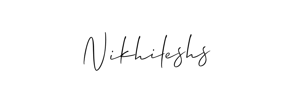 Make a beautiful signature design for name Nikhileshs. With this signature (Allison_Script) style, you can create a handwritten signature for free. Nikhileshs signature style 2 images and pictures png