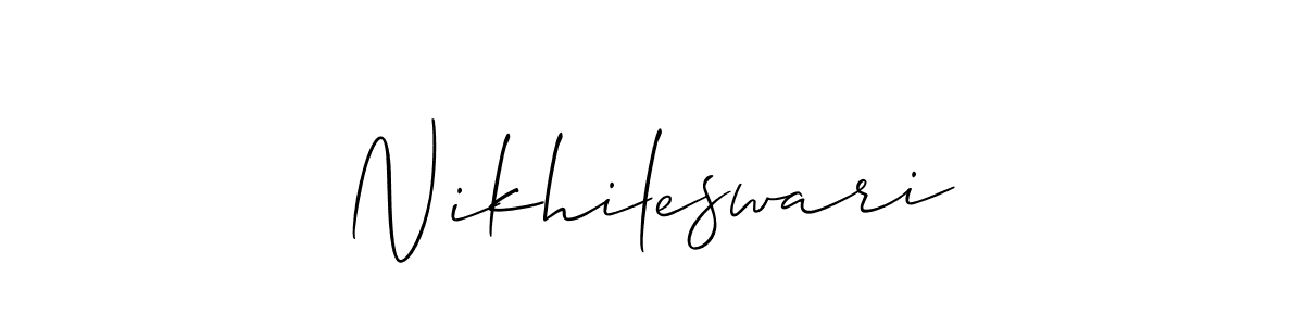 You should practise on your own different ways (Allison_Script) to write your name (Nikhileswari) in signature. don't let someone else do it for you. Nikhileswari signature style 2 images and pictures png
