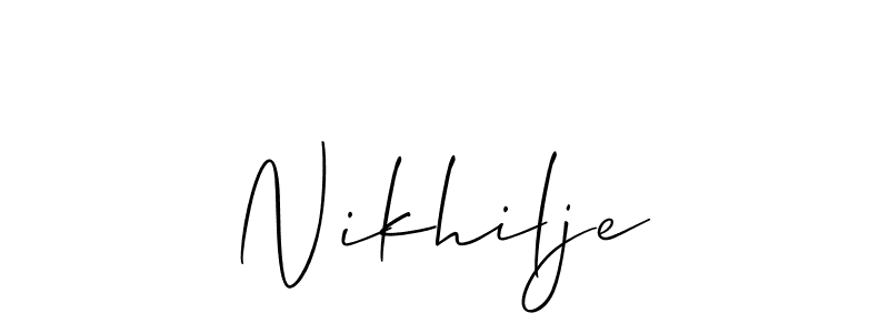 Create a beautiful signature design for name Nikhilje. With this signature (Allison_Script) fonts, you can make a handwritten signature for free. Nikhilje signature style 2 images and pictures png