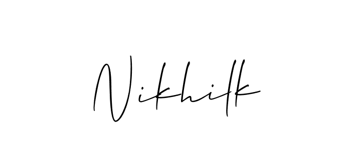 Also You can easily find your signature by using the search form. We will create Nikhilk name handwritten signature images for you free of cost using Allison_Script sign style. Nikhilk signature style 2 images and pictures png