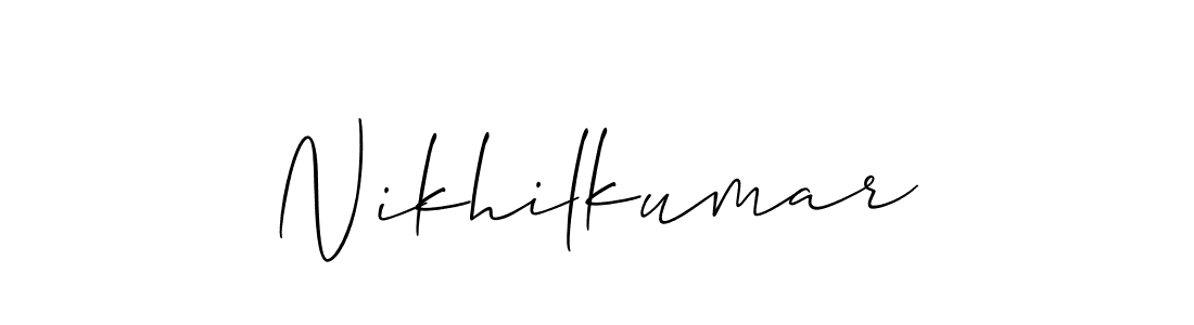 Also You can easily find your signature by using the search form. We will create Nikhilkumar name handwritten signature images for you free of cost using Allison_Script sign style. Nikhilkumar signature style 2 images and pictures png