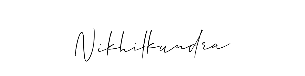 Allison_Script is a professional signature style that is perfect for those who want to add a touch of class to their signature. It is also a great choice for those who want to make their signature more unique. Get Nikhilkundra name to fancy signature for free. Nikhilkundra signature style 2 images and pictures png