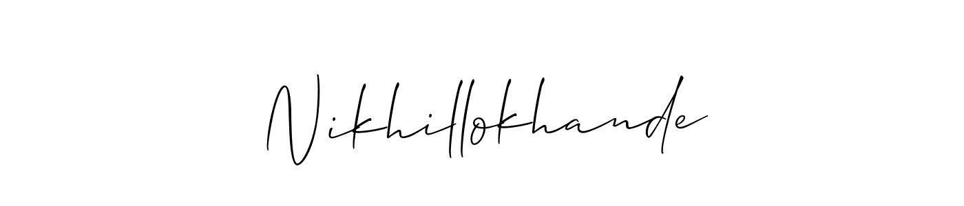 Make a beautiful signature design for name Nikhillokhande. With this signature (Allison_Script) style, you can create a handwritten signature for free. Nikhillokhande signature style 2 images and pictures png