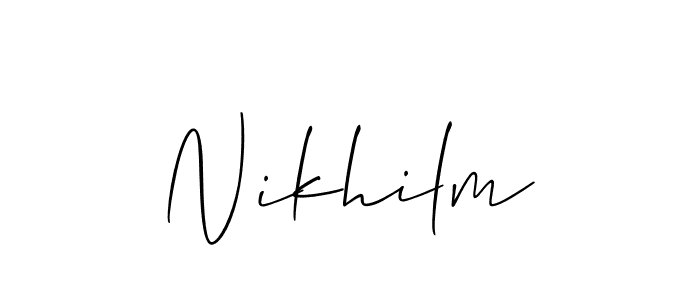 Allison_Script is a professional signature style that is perfect for those who want to add a touch of class to their signature. It is also a great choice for those who want to make their signature more unique. Get Nikhilm name to fancy signature for free. Nikhilm signature style 2 images and pictures png