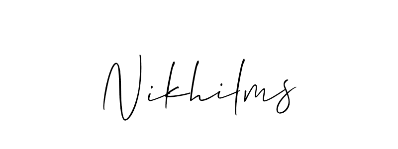 It looks lik you need a new signature style for name Nikhilms. Design unique handwritten (Allison_Script) signature with our free signature maker in just a few clicks. Nikhilms signature style 2 images and pictures png