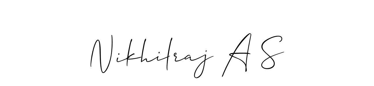 Create a beautiful signature design for name Nikhilraj A S. With this signature (Allison_Script) fonts, you can make a handwritten signature for free. Nikhilraj A S signature style 2 images and pictures png