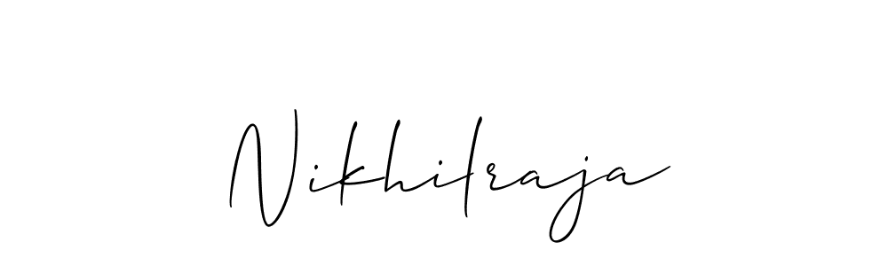 Use a signature maker to create a handwritten signature online. With this signature software, you can design (Allison_Script) your own signature for name Nikhilraja. Nikhilraja signature style 2 images and pictures png