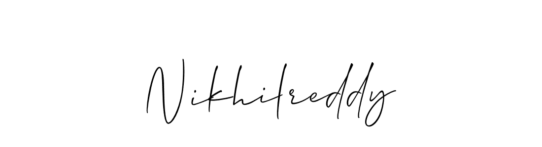 Make a beautiful signature design for name Nikhilreddy. With this signature (Allison_Script) style, you can create a handwritten signature for free. Nikhilreddy signature style 2 images and pictures png