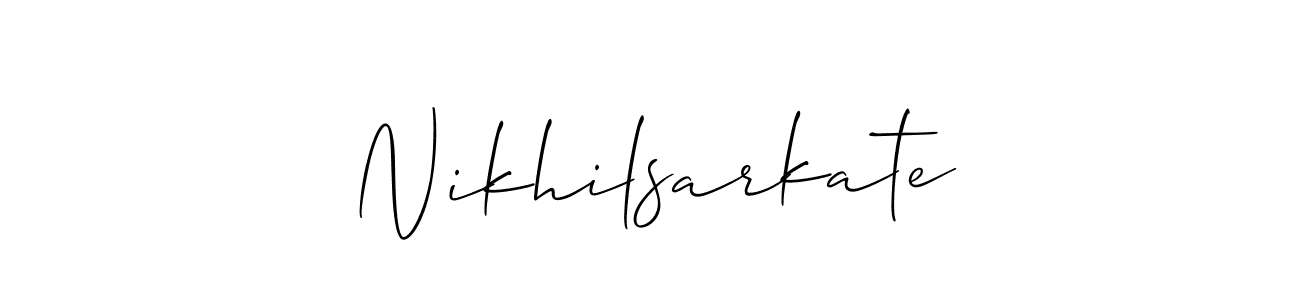 Similarly Allison_Script is the best handwritten signature design. Signature creator online .You can use it as an online autograph creator for name Nikhilsarkate. Nikhilsarkate signature style 2 images and pictures png