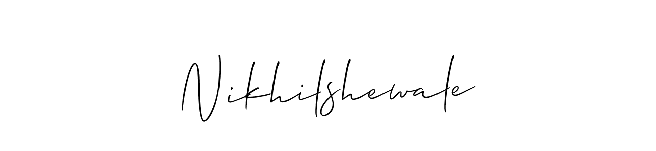 You should practise on your own different ways (Allison_Script) to write your name (Nikhilshewale) in signature. don't let someone else do it for you. Nikhilshewale signature style 2 images and pictures png