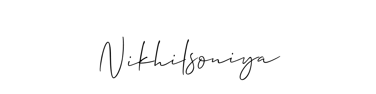 You can use this online signature creator to create a handwritten signature for the name Nikhilsoniya. This is the best online autograph maker. Nikhilsoniya signature style 2 images and pictures png