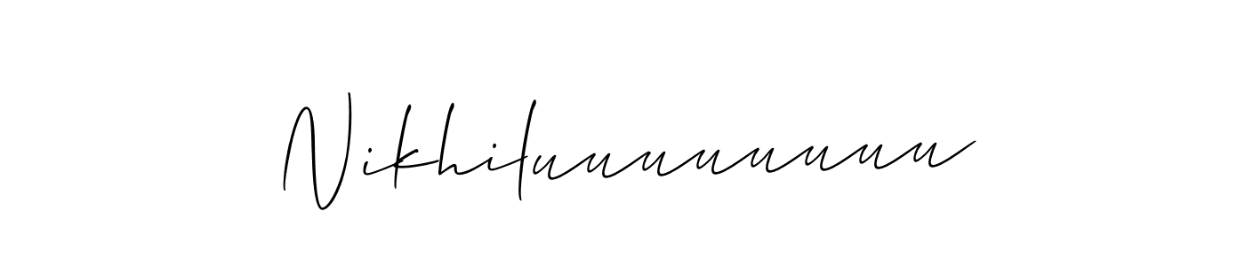 if you are searching for the best signature style for your name Nikhiluuuuuuuu. so please give up your signature search. here we have designed multiple signature styles  using Allison_Script. Nikhiluuuuuuuu signature style 2 images and pictures png