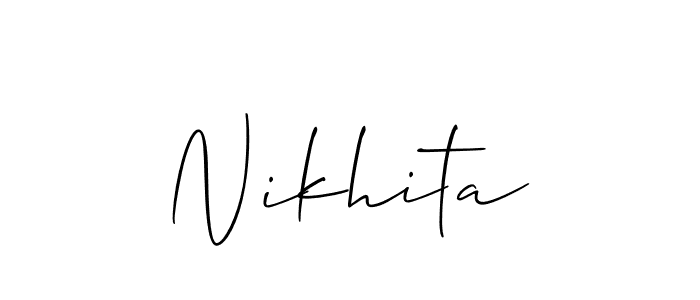 It looks lik you need a new signature style for name Nikhita. Design unique handwritten (Allison_Script) signature with our free signature maker in just a few clicks. Nikhita signature style 2 images and pictures png