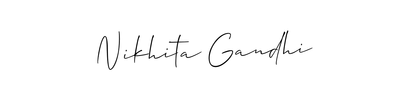 Also we have Nikhita Gandhi name is the best signature style. Create professional handwritten signature collection using Allison_Script autograph style. Nikhita Gandhi signature style 2 images and pictures png