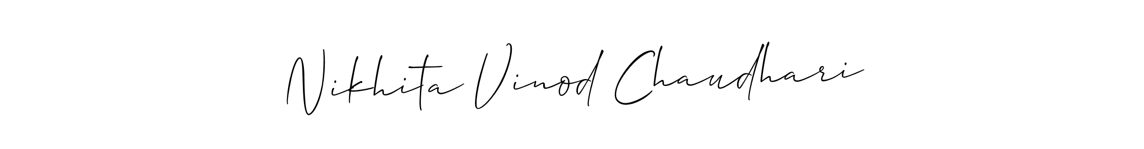 Make a beautiful signature design for name Nikhita Vinod Chaudhari. With this signature (Allison_Script) style, you can create a handwritten signature for free. Nikhita Vinod Chaudhari signature style 2 images and pictures png