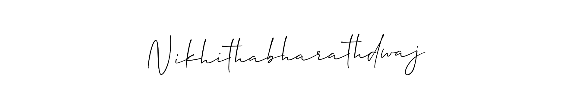 Nikhithabharathdwaj stylish signature style. Best Handwritten Sign (Allison_Script) for my name. Handwritten Signature Collection Ideas for my name Nikhithabharathdwaj. Nikhithabharathdwaj signature style 2 images and pictures png