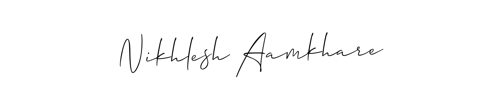 Make a beautiful signature design for name Nikhlesh Aamkhare. With this signature (Allison_Script) style, you can create a handwritten signature for free. Nikhlesh Aamkhare signature style 2 images and pictures png