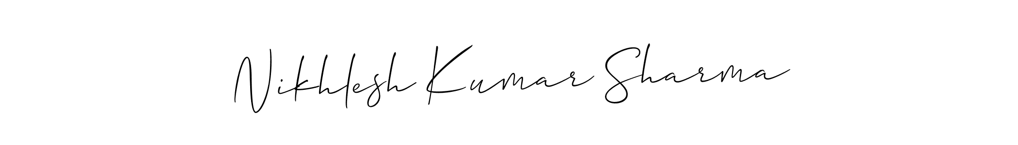if you are searching for the best signature style for your name Nikhlesh Kumar Sharma. so please give up your signature search. here we have designed multiple signature styles  using Allison_Script. Nikhlesh Kumar Sharma signature style 2 images and pictures png