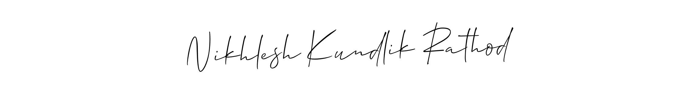 Use a signature maker to create a handwritten signature online. With this signature software, you can design (Allison_Script) your own signature for name Nikhlesh Kundlik Rathod. Nikhlesh Kundlik Rathod signature style 2 images and pictures png