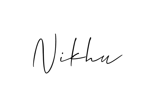 You should practise on your own different ways (Allison_Script) to write your name (Nikhu) in signature. don't let someone else do it for you. Nikhu signature style 2 images and pictures png