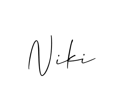 Allison_Script is a professional signature style that is perfect for those who want to add a touch of class to their signature. It is also a great choice for those who want to make their signature more unique. Get Niki name to fancy signature for free. Niki signature style 2 images and pictures png