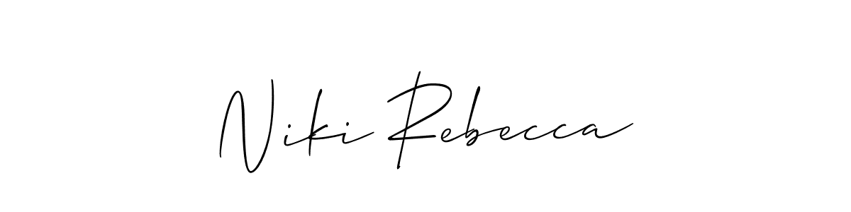 How to make Niki Rebecca signature? Allison_Script is a professional autograph style. Create handwritten signature for Niki Rebecca name. Niki Rebecca signature style 2 images and pictures png