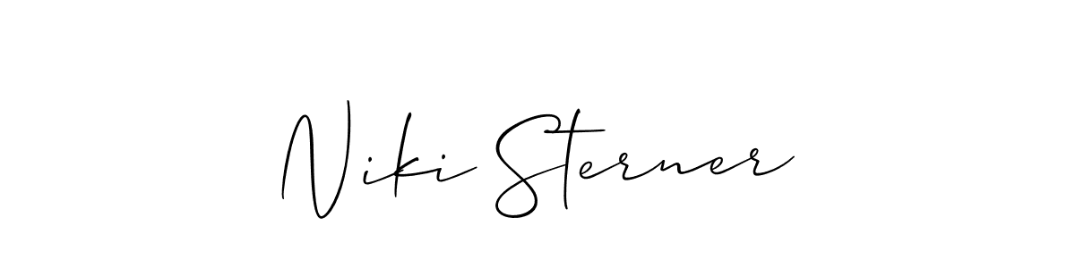 You should practise on your own different ways (Allison_Script) to write your name (Niki Sterner) in signature. don't let someone else do it for you. Niki Sterner signature style 2 images and pictures png