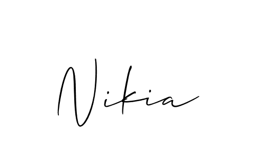 Create a beautiful signature design for name Nikia. With this signature (Allison_Script) fonts, you can make a handwritten signature for free. Nikia signature style 2 images and pictures png