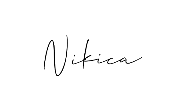 Make a beautiful signature design for name Nikica. With this signature (Allison_Script) style, you can create a handwritten signature for free. Nikica signature style 2 images and pictures png