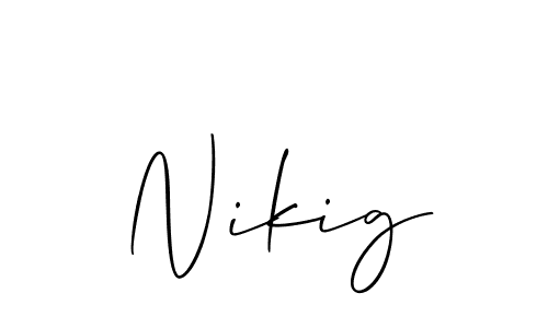 Design your own signature with our free online signature maker. With this signature software, you can create a handwritten (Allison_Script) signature for name Nikig. Nikig signature style 2 images and pictures png