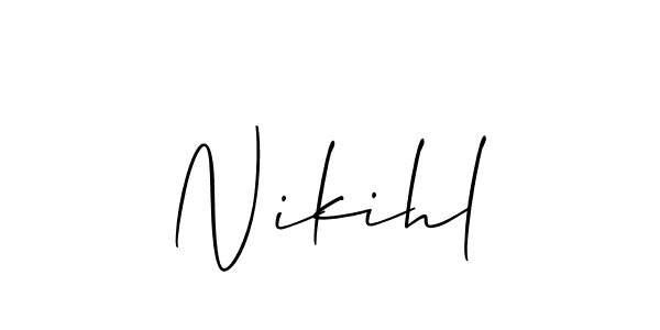 Also we have Nikihl name is the best signature style. Create professional handwritten signature collection using Allison_Script autograph style. Nikihl signature style 2 images and pictures png