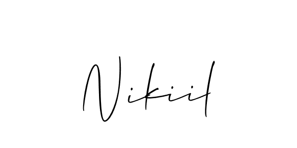 The best way (Allison_Script) to make a short signature is to pick only two or three words in your name. The name Nikiil include a total of six letters. For converting this name. Nikiil signature style 2 images and pictures png