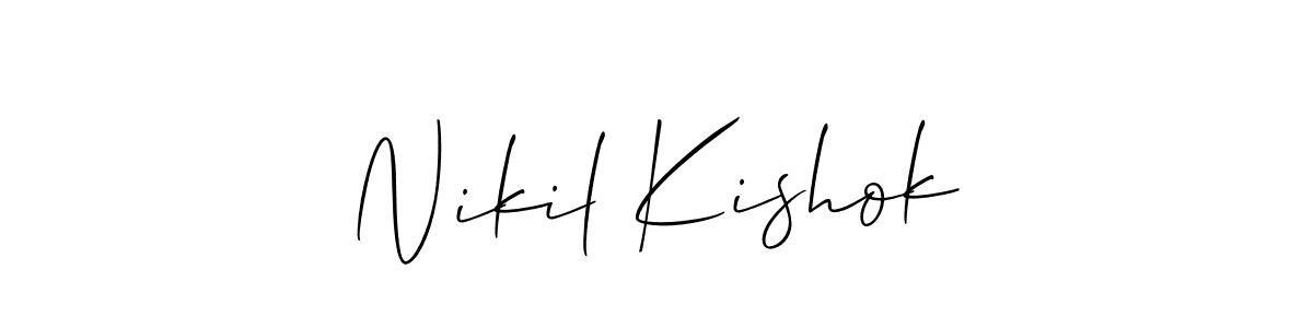 How to make Nikil Kishok signature? Allison_Script is a professional autograph style. Create handwritten signature for Nikil Kishok name. Nikil Kishok signature style 2 images and pictures png