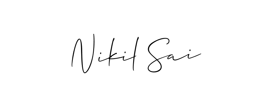 Use a signature maker to create a handwritten signature online. With this signature software, you can design (Allison_Script) your own signature for name Nikil Sai. Nikil Sai signature style 2 images and pictures png