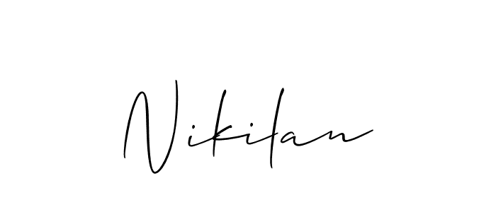 Make a beautiful signature design for name Nikilan. With this signature (Allison_Script) style, you can create a handwritten signature for free. Nikilan signature style 2 images and pictures png