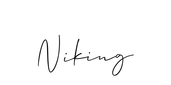 How to make Niking signature? Allison_Script is a professional autograph style. Create handwritten signature for Niking name. Niking signature style 2 images and pictures png
