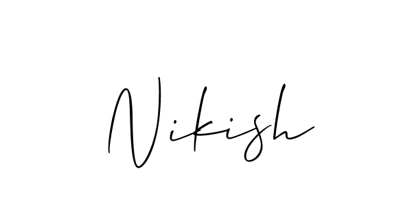 You can use this online signature creator to create a handwritten signature for the name Nikish. This is the best online autograph maker. Nikish signature style 2 images and pictures png