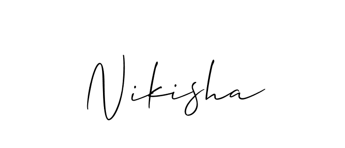 Make a beautiful signature design for name Nikisha. With this signature (Allison_Script) style, you can create a handwritten signature for free. Nikisha signature style 2 images and pictures png