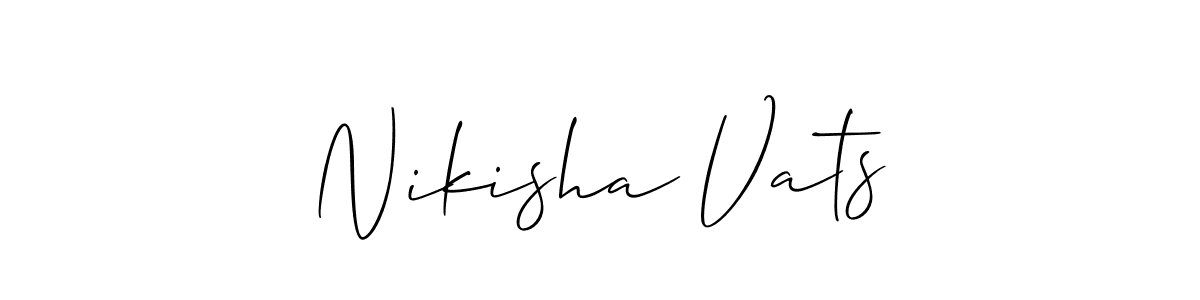 It looks lik you need a new signature style for name Nikisha Vats. Design unique handwritten (Allison_Script) signature with our free signature maker in just a few clicks. Nikisha Vats signature style 2 images and pictures png