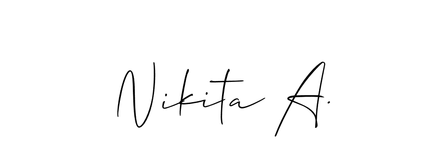 You should practise on your own different ways (Allison_Script) to write your name (Nikita A.) in signature. don't let someone else do it for you. Nikita A. signature style 2 images and pictures png