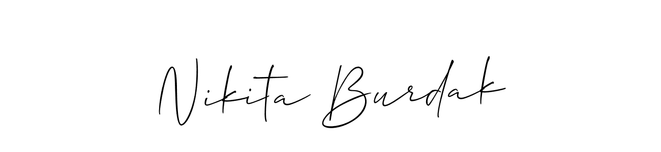 Design your own signature with our free online signature maker. With this signature software, you can create a handwritten (Allison_Script) signature for name Nikita Burdak. Nikita Burdak signature style 2 images and pictures png