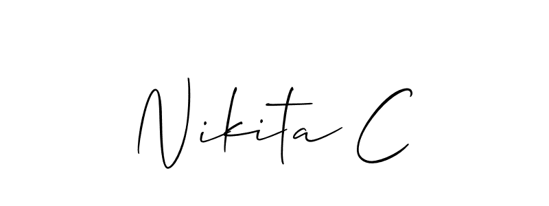 How to make Nikita C signature? Allison_Script is a professional autograph style. Create handwritten signature for Nikita C name. Nikita C signature style 2 images and pictures png