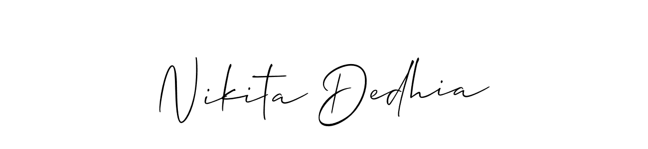 Also You can easily find your signature by using the search form. We will create Nikita Dedhia name handwritten signature images for you free of cost using Allison_Script sign style. Nikita Dedhia signature style 2 images and pictures png