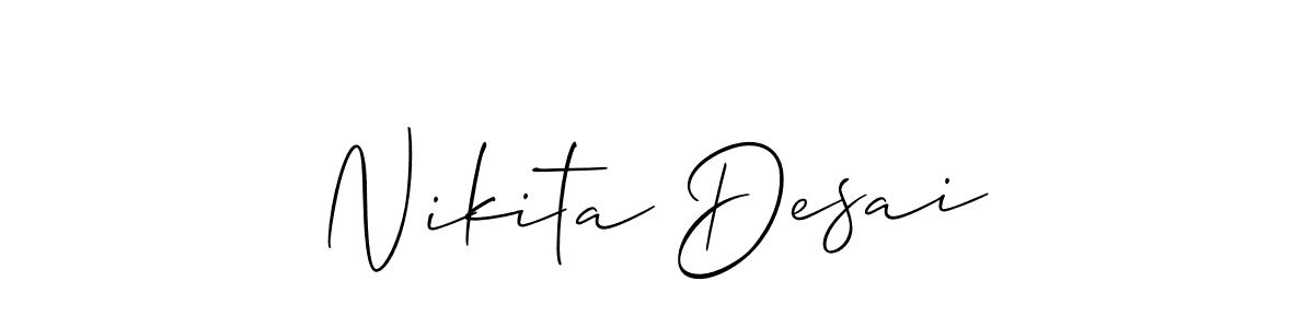 The best way (Allison_Script) to make a short signature is to pick only two or three words in your name. The name Nikita Desai include a total of six letters. For converting this name. Nikita Desai signature style 2 images and pictures png