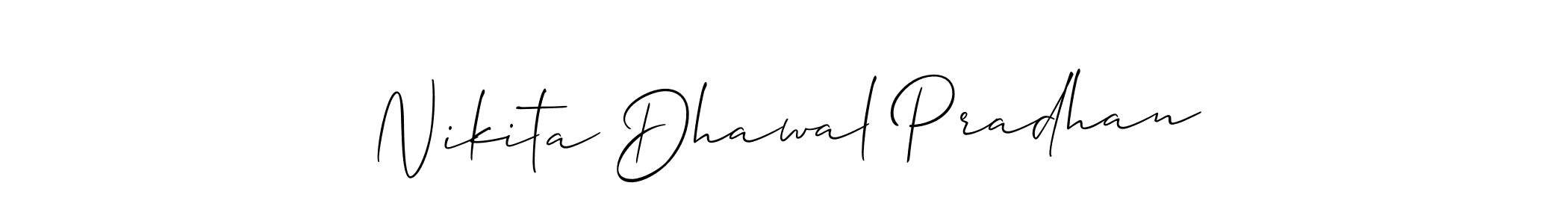 Make a short Nikita Dhawal Pradhan signature style. Manage your documents anywhere anytime using Allison_Script. Create and add eSignatures, submit forms, share and send files easily. Nikita Dhawal Pradhan signature style 2 images and pictures png