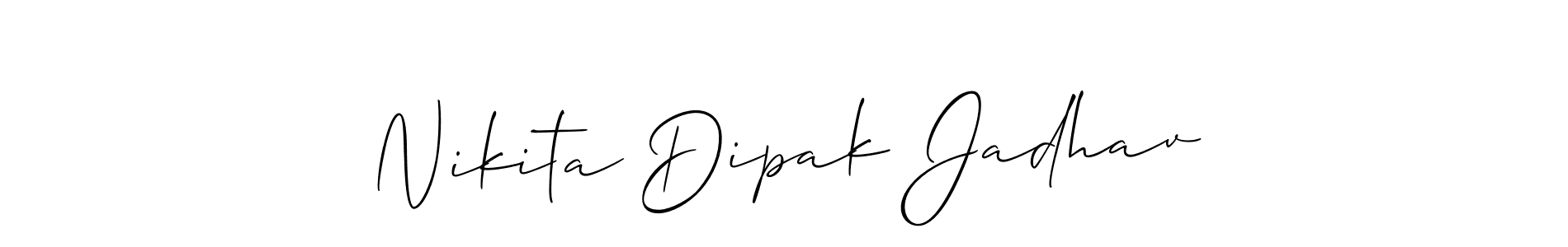 It looks lik you need a new signature style for name Nikita Dipak Jadhav. Design unique handwritten (Allison_Script) signature with our free signature maker in just a few clicks. Nikita Dipak Jadhav signature style 2 images and pictures png